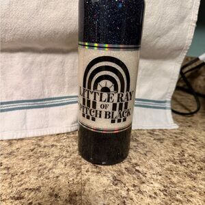 Little Ray of Pitch Black Glitter tumbler
